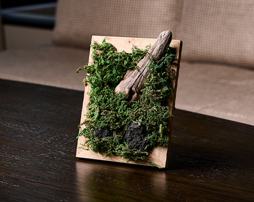 art moss framed / 浅間石を使った枯れない苔フレーム作り